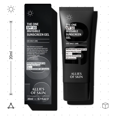 Allies of Skin The One SPF 50 Invisible Sunscreen Gel 20 ml.